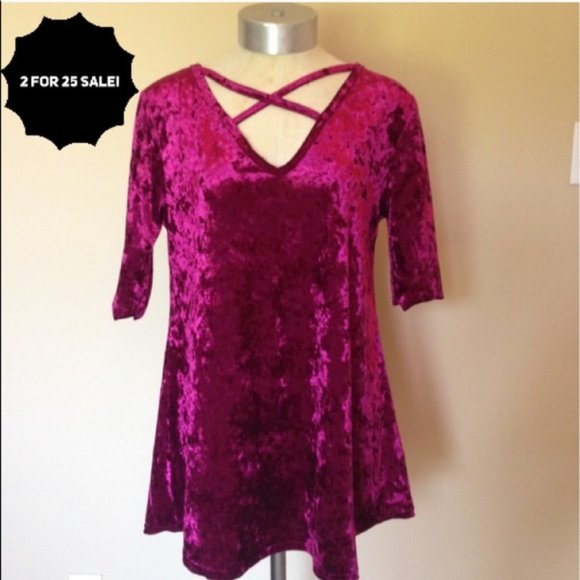 Piko 1988 Tops - PIKO 1988 Crushed Velvet crossed strap